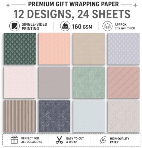 6in Boho Scrapbook Paper Pad Retro Patterned Double-Sided Journal Supplies