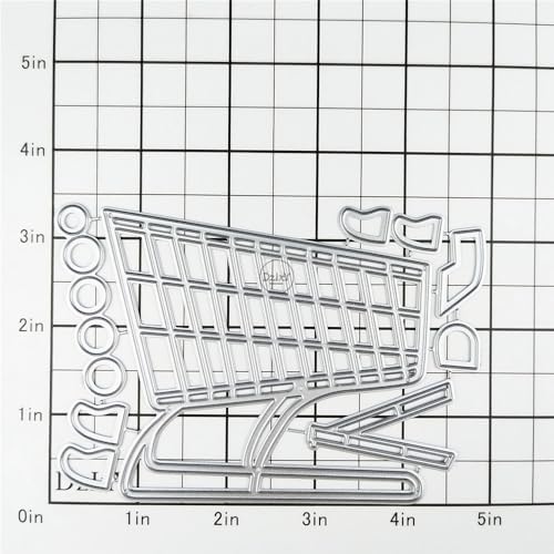 Patchwork Shopping Cart Metal Cutting Dies for Card Making