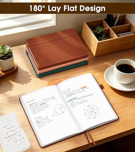 Journal Notebook, A5 Leather Hardcover Blank Sketchbook, 160 Pages, 180° Lay-Flat Binding, 100 GSM Thick Paper, for Sketching, Drawing, Art Journaling & Creative Writing (Brown)