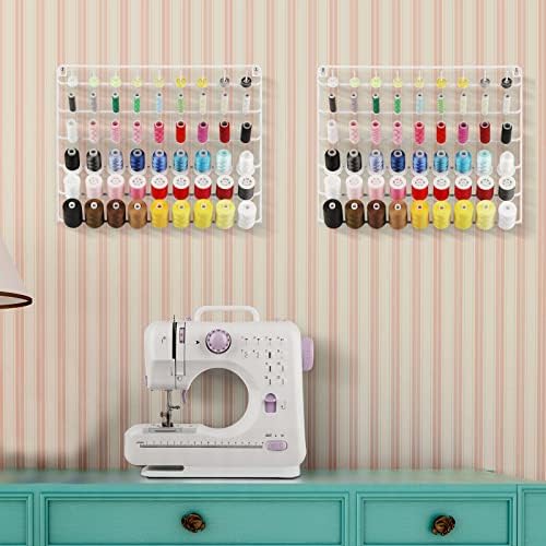 YBING Thread Holder Wall Mount White 2 Pack Sewing Thread Rack