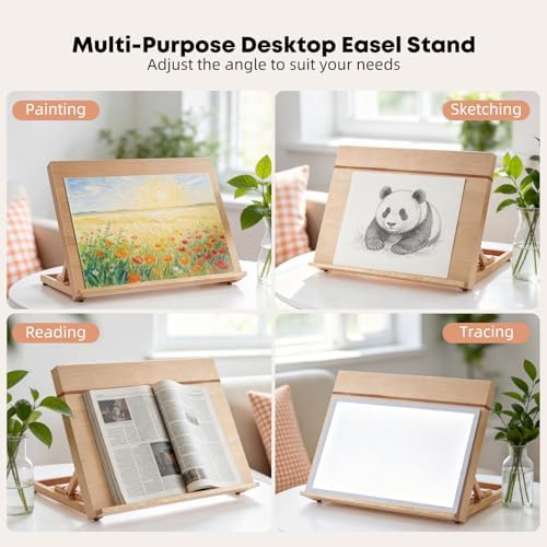 Wooden Table Top Easels for Painting A3 18.5"x14.2" Tabletop Easel