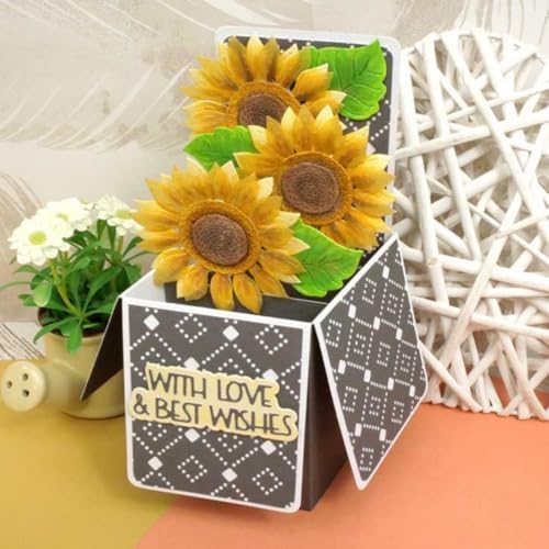 Cutting Dies Metal Stencils Scrapbooking Tools DIY Embossing Template for Paper Card Making Album Arts Crafts Supplies (Sunflower-7.7x10.4cm)