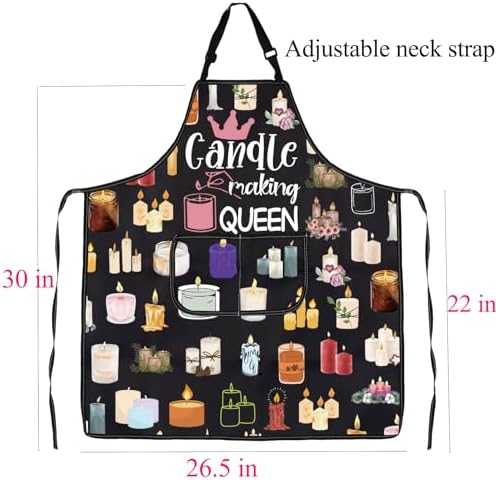 FUSTMW Candle Making Apron Candle Making Queen Gifts for Candle Makers DIY Kitchen Baking Chef Grill Apron with Pockets