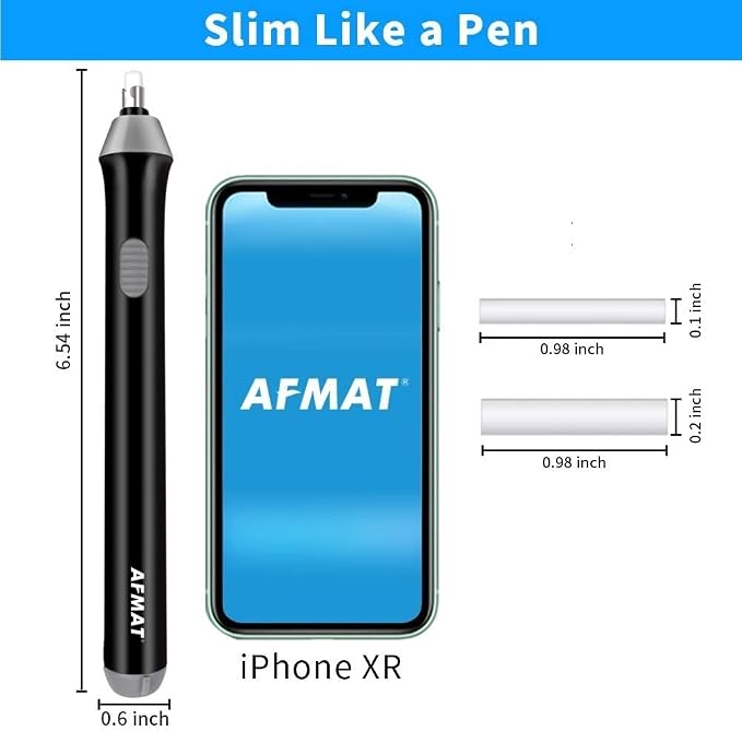AFMAT Battery Operated Pencil Eraser for Sketching Pencils/Drafting/Drawing/Graphite Pencils, Couture Creations Creative Detailer Tool, AFMAT Electric Eraser Kit for Artists, 140 Refills EEB01