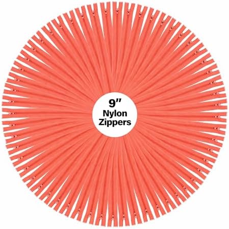 Mandala Crafts 100 PCs Coral Closed-End 9 Inches Nylon Zippers for Sewing