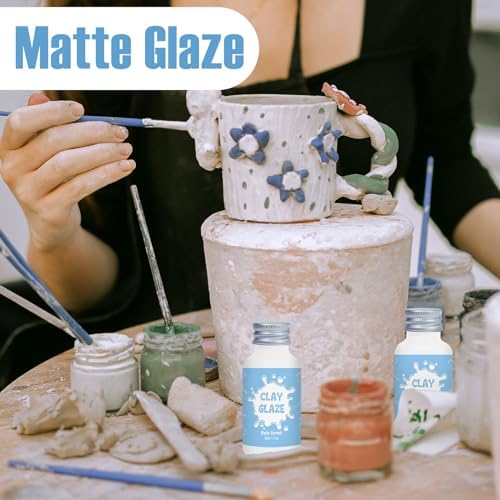 50ml Air Dry Clay Glaze, Protect Clay Surfaces, Delivers Matte Glaze Effect | Matte Glaze, Air Dry Clay Varnish, Waterproof, Dustproof,Prevents Clay Scratches & Wear
