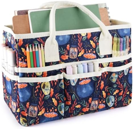 Craft Organizer Tote Bag with Multiple Pockets,Scrapbooking Art Storage