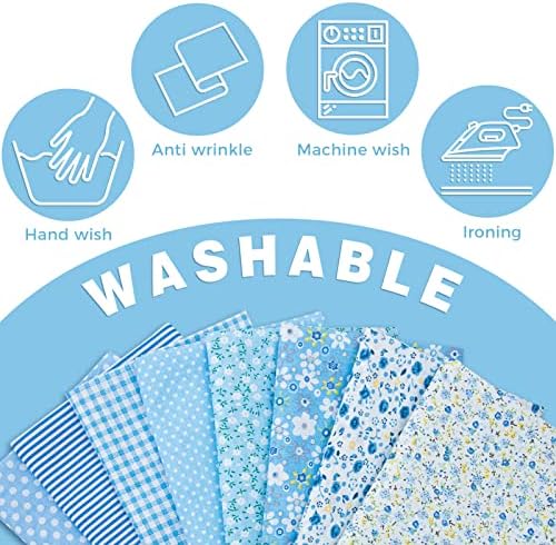 Aubliss 8pcs Fat Quarter Fabric Bundles (100% Cotton - 20'' x 20'')