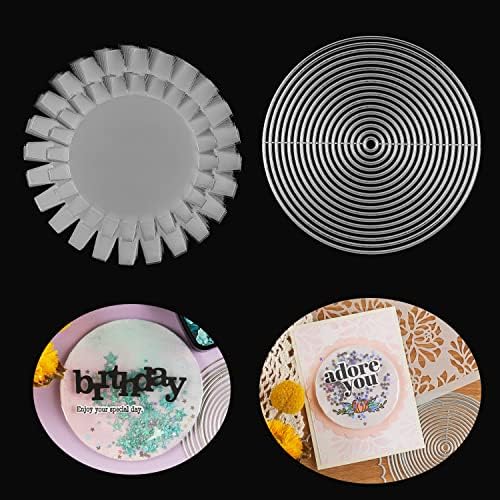 37pcs/Set Flat Shaker Covers with Cutting Dies for Round Flat Shaker Covers Cards Making Plastic Transparent Shaker Creator Acetate Sheets Arts Crafts Projects DIYScrapbooking Supplies Handmade