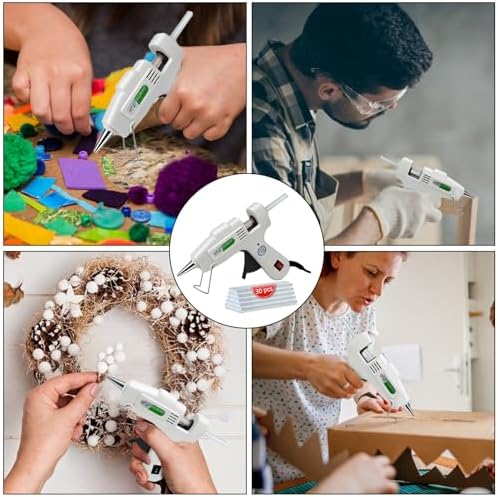 Krightlink Mini Hot Glue Gun Kit with 30 Glue Sticks 20w Fast Preheating | Hot Melt High Temp hot glue gun, Anti-Drop Precision Nozzle, for School Crafts DIY Arts, Quick Home Repairs - White