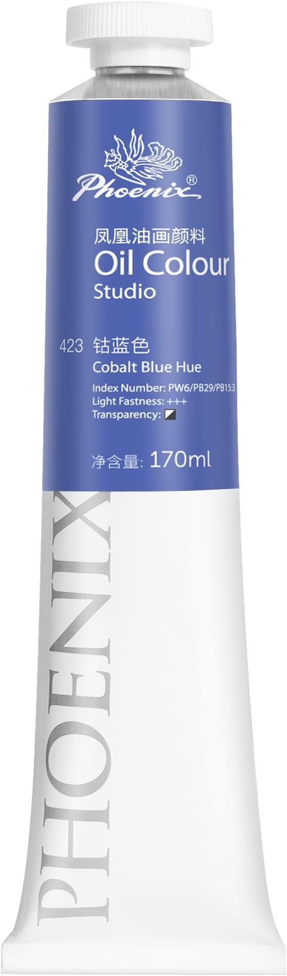 PHOENIX Cobalt Blue Oil Paint - Studio Oil Paint Single Large Tube - 170ml / 5.75 Fl oz. Cobalt Blue Hue 423
