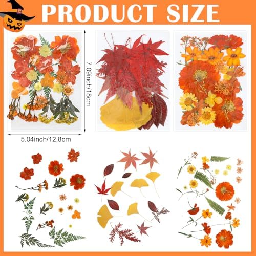 Janinka 108 Pcs Fall 3D Pumpkin Silicone Candle Molds Gift Set DIY Craft Resin Pumpkin Molds Making Kit with Maple for Autumn Craft Making Fondant Soap Candy Clay Tools Home Decor