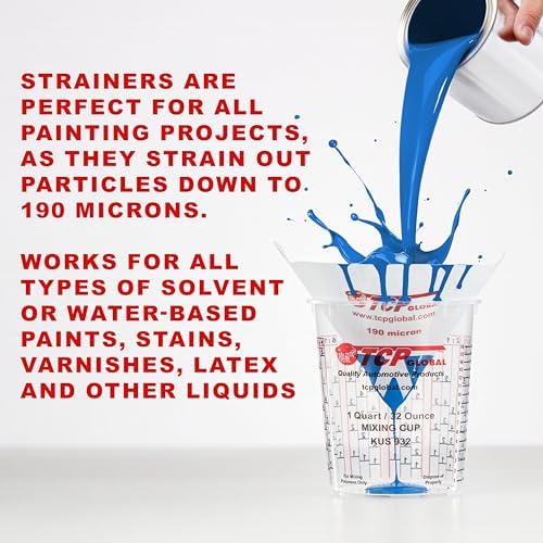 TCP Global - 190 Micron Filter Tips Ultra-Fine Paint Strainer, Case of 1000 | Premium Pure Blue Nylon Mesh Cone Strainer - Paint Filter Cones for Auto, House & Hobby