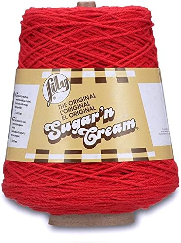Lily Sugar'n Cream Cone Cotton Yarn for Dishcloths, Red