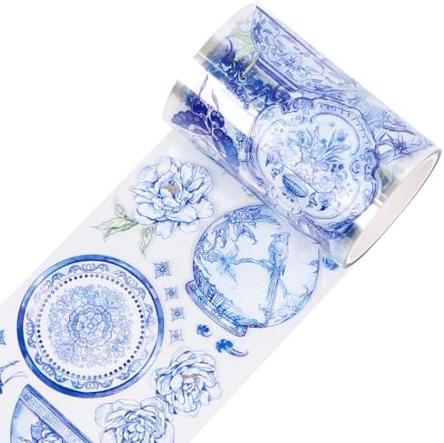 Sitsink PET Tape for Journal Scrapbooking - Elegant Chinoiserie PET Tape Stickers for Crafts Junk Journal Supplies Notebook Scrapbook DIY Decor