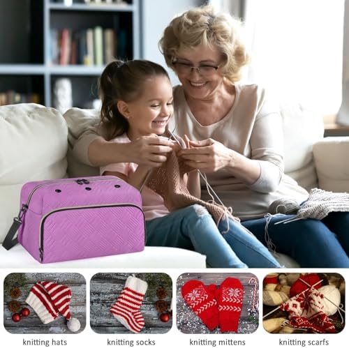 IBFUN Crochet Yarn Knitting Bag Organizer for Knit Accessories Hooks