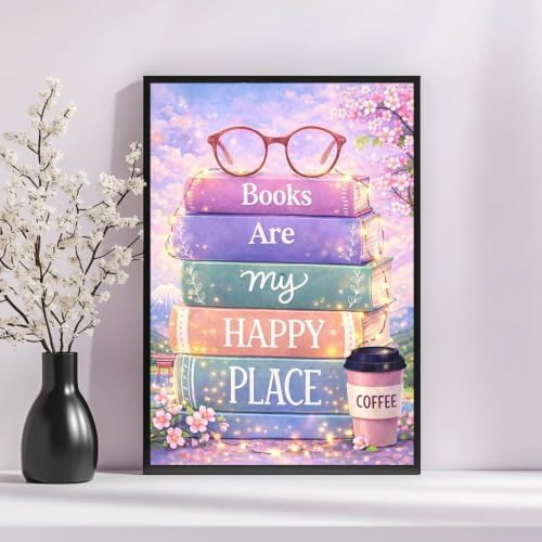 ARPADAMO Colored Book Stack Diamond Art Kits Adults Diamond Painting12x16in