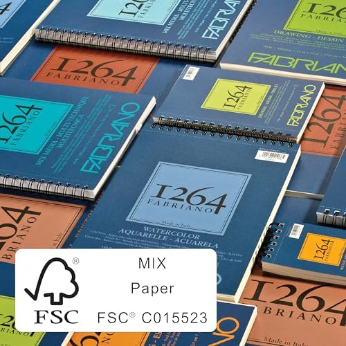 Fabriano 1264 Drawing Pad, 9" x 12", Spiral Bound, 75 lb., 3-Pack