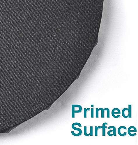 IVON 4pcs Black Round Canvas for Painting, 12'' & 8'' Stretched Circle Canvas Board for Oil Paint Acrylic Pouring
