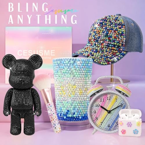28000 Pcs Color Rhinestones Bedazzling Kit, Dark Black Resin Jelly Gems