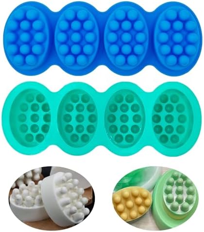 2 Pcs Massage Soap Molds Massage Silicone Molds Cake Molds for Home Handmade DIY Tray Bars Wax Melts Tool