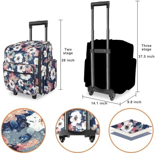 YOREPEK Large Rolling Craft Bag Wheels, Briefcase Gift for Crafter Teacher