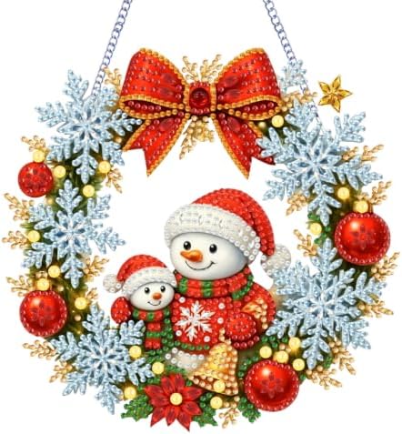 VeGuude Christmas Diamond Art Kits for Adults, DIY Acrylic Hanging Ornament