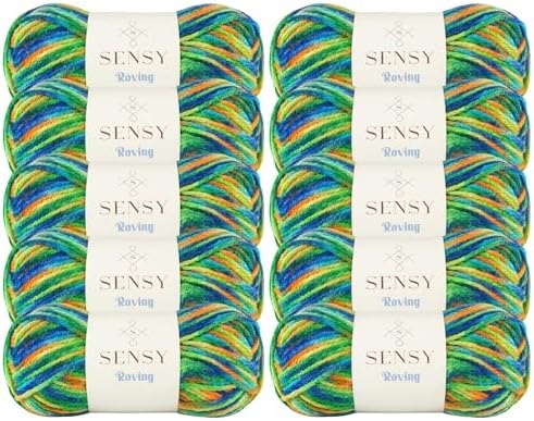 S Sensy Roving Multi-Premium Acrylic&Wool Yarn 10 Pack Rainforests 131yds