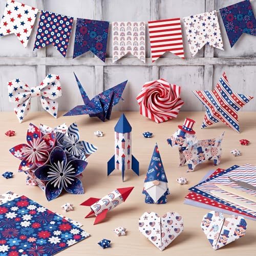 Harloon 500 Sheets Christmas Patriotism Origami Paper,20 Styles 6x6Inch