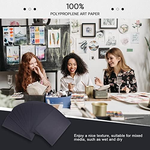 Crtiin 100 Pcs Black Drawing Paper Heavyweight, 6 x 9 Inches, 9 x 12 Inches
