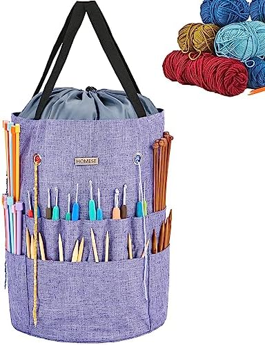 HOMEST Crochet Bag Organizer for Yarn Storage, and Knitting Accessories