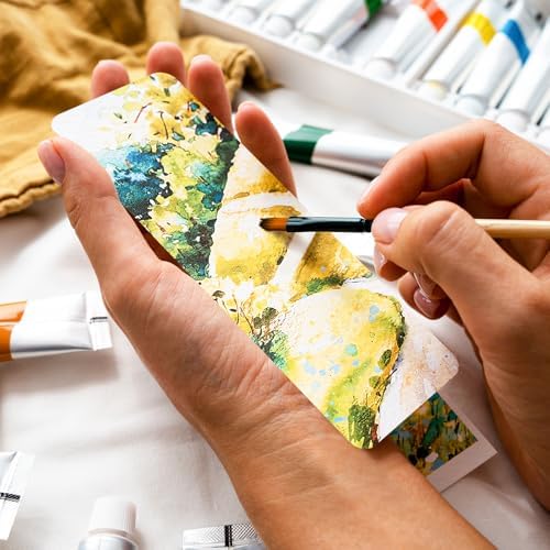 50 PCS Watercolor Blank Bookmarks 1.9 x 5.9 inch Watercolor Cards Bulk Craft Book Marks for DIY Art Projects, School Supply, Gifts Tags