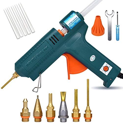 BOSWELL 150W Full Size Hot Glue Gun with 6 Copper Nozzles, Luxury Set