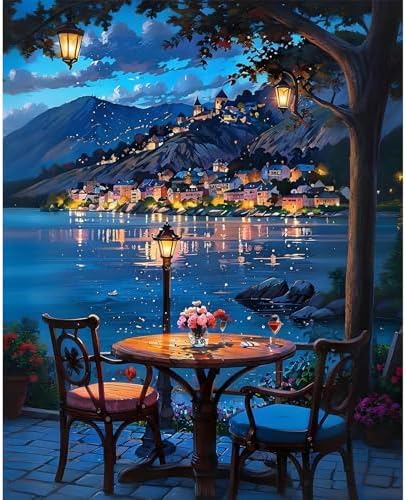 Paint by Numbers Kit for Adults, Night DIY Acrylic Painting Kit, 16x20 Inch