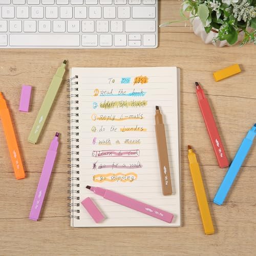 Mr. Pen- Aesthetic Highlighters No Bleed, 8 Pack, Assorted Colors | Chisel Tip, Cute Highlighters Assorted Colors for Journaling, Highlighting, Underlining, Fast Dry, Back to School Supplies