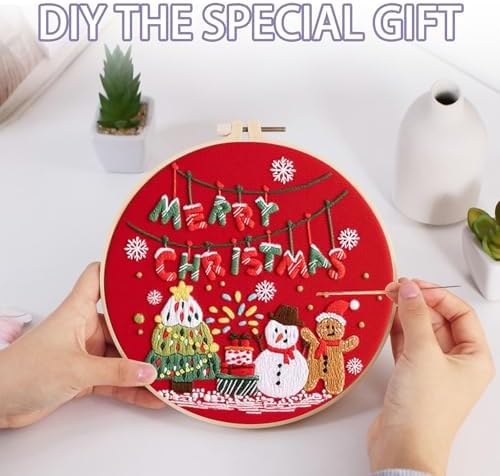 Offizon 3 Sets Embroidery Kit for Beginners Adult DIY Cross Stitches