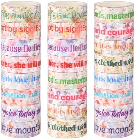 24 Rolls Christian Washi Tape Gifts, Inspirational Religious