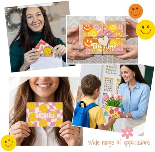 64 Pcs Thank You Cards, Postcards for Mailing Blank Note Greeting Cards, Employee Appreciation Cards, Smiley Face Postcards for Kids Adults Teachers Students, 4×6 In