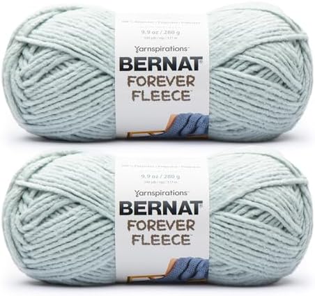 Bernat Forever Fleece Soft Yarn for Crocheting, Sage, 2-Pack