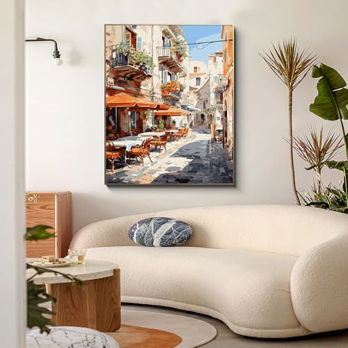 PRASIO Paint by Numbers Kit for Adults Beginner, Landscape Adult Paint by Number Kits on Canvas, DIY Acrylic Watercolor Oil Paint by Number for Adults for Home Decor Gift 16x20 Inch