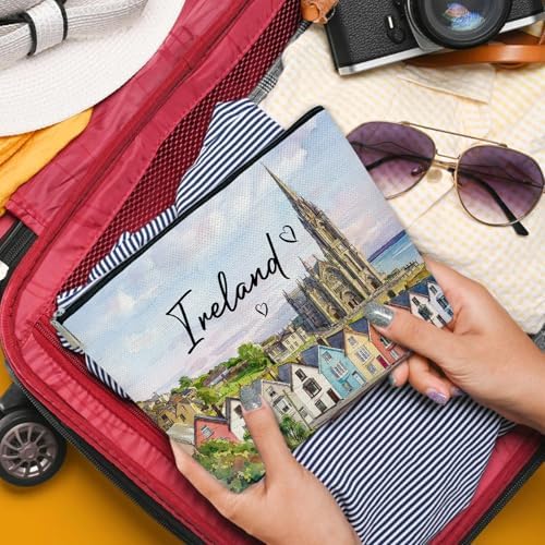 Ireland Makeup Bag for Women, Irish City Travel Gifts