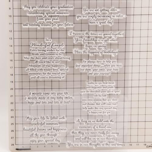 Small Blessing Background Great Day Happy Birthday Freshman Graduation Memories Clear Stamps Transparent Silicone Stamp Album Cards Rubber Stamp for Card Making Decoration and DIY Scrapbooking