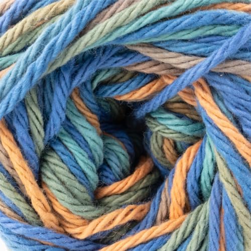 Craft County 100% Cotton Yarn Medium (Size 4) – Weaving, Knitting, and Crochet – Capri Ombre (95 Yards)