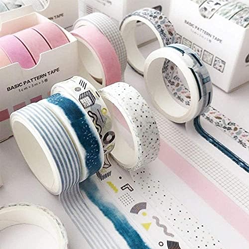 5 Rolls Washi Tape Set Creative Basic Skinny Decorative Tapes for Arts, DIY Crafts, Bullet Journals, Planners, Scrapbooking, Wrapping (Dot)