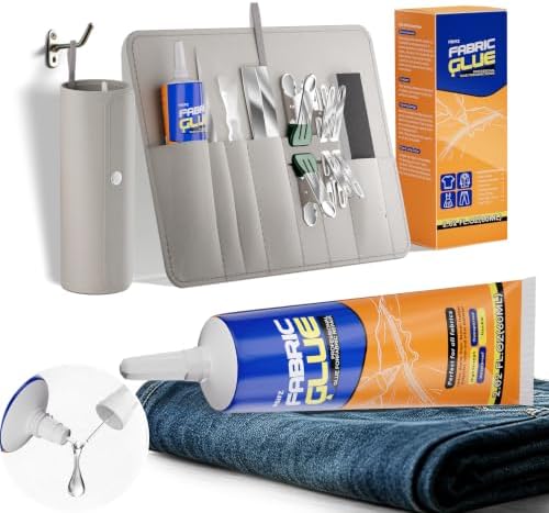 13 Pcs Fabric Glue Kit, 60 ML Permanent Washable Clothing Glue for Patches