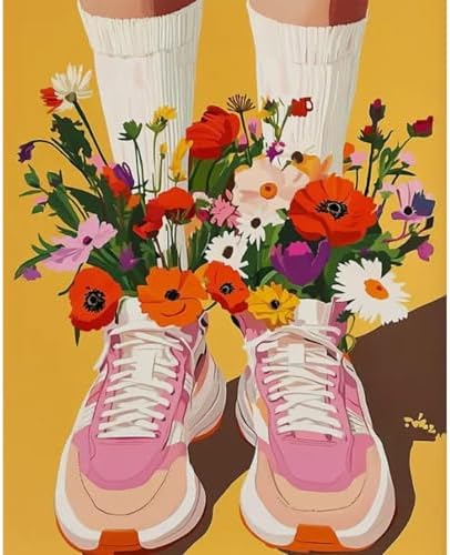 Paint by Numbers Kit for Adults, Sneakers DIY Painting Kit, 16x20 Inch