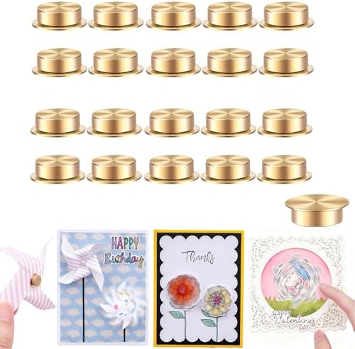 CYFUN DESIGN 20 Pcs Mini Metal Rotating Bearings for Card Making DIY Handmade Crafts Paper Cards Scrapbooking Crafting, 360°Rotation Charm Bearing Spinner Art Tool Nail Rings Jewelry Rotating Tools