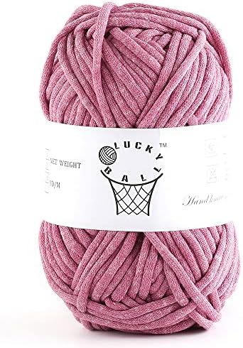 100g Yarn for Crocheting and Knitting,66yds/60m Cotton Yarn for Beginners,Cotton-Nylon Acrylic Blend Yarn for Beginners Crochet Kit Making(Purple)