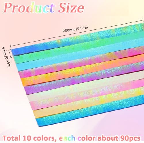 SUNNYCLUE 900 Sheets Star Paper Strips Stars Origami Pearlescent Love You Green Pink Blue Purple Lucky Double Sided Origami Paper for Craft DIY Hand Art Projects Crafting Supplies Wedding (Pack of 2)
