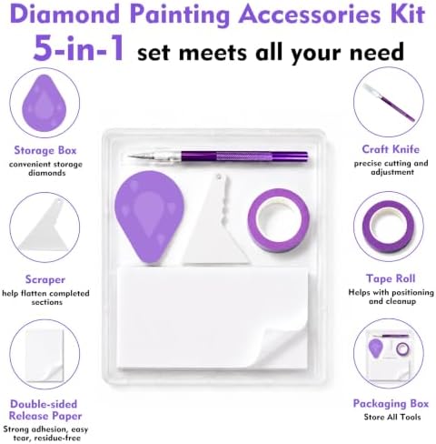 FANGZH Diamond Painting Accessories Kit: 5-in-1 Diamond Art Tools